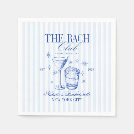 カクテルクラブバチェロレッテブルー スタンダードカクテルナプキン (正面)