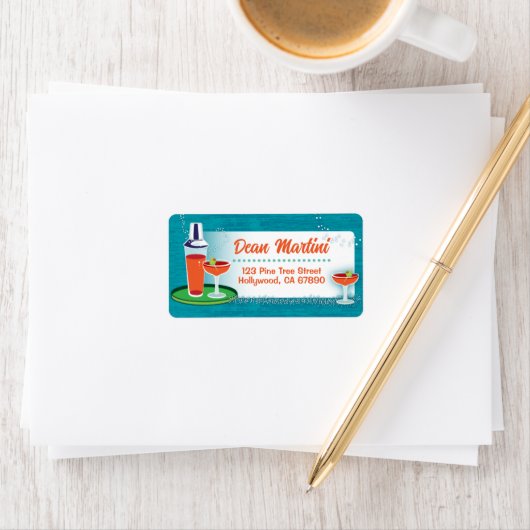 カクテルクリスマスカード住所 シール (インサイチュ)