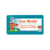 カクテルクリスマスカード住所 シール (正面)