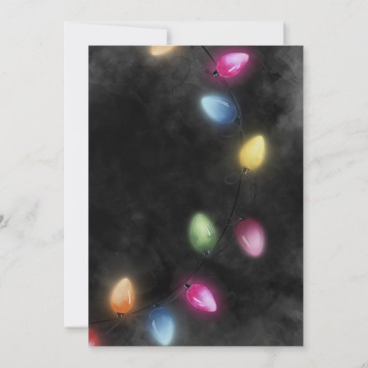 カクテルクリスマスパーティーカラフルライトモダン 招待状 (裏面)