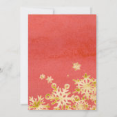 カクテルクリスマスパーティーフェスティバルドリンク赤金ゴールド 招待状 (裏面)