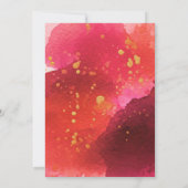 カクテルクリスマスパーティーポインセチア赤い水色 招待状 (裏面)