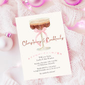 カクテルクリスマスパーティーマルティニコケットピンク 招待状