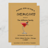 カクテルクリスマス招待状 招待状 (正面/裏面)