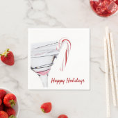 カクテルグラスにクリスマスキャンディーケーン スタンダードカクテルナプキン (インサイチュ)