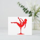 カクテルグラスに入った女の子 ポストカード (スタンド正面)