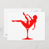 カクテルグラスに入った女の子 ポストカード (正面/裏面)