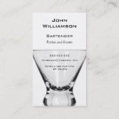 カクテルグラスのさくらんぼのプロフェッショナルのバーテンダー 名刺 (裏面)
