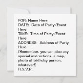 カクテルグラスのパーティの招待状 招待状 (裏面)