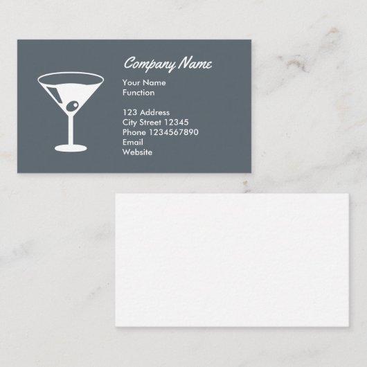 カクテルグラスのロゴが入ったバーテンダーの名刺 名刺 (正面/裏面)