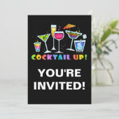 カクテルグラスはパーティの招待状を持ち上げます 招待状 (スタンド正面)