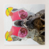 カクテルグラスを持つGettyのイメージ|犬 ジグソーパズル (縦)