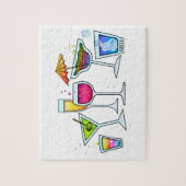 カクテルグラスパズルかパズルのギフトの錫 ジグソーパズル (縦)