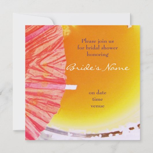 カクテルグラスブライダルシャワー招待状 招待状 (裏面)