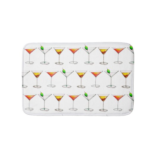 カクテルグラスミックスバードリンクマルティーニコスモ バスマット (正面)