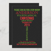 カクテルグラスワードアートクリスマスパーティの招待状 招待状 (正面/裏面)