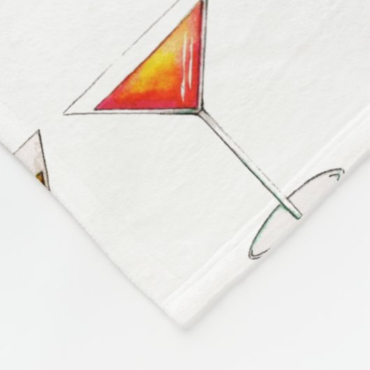 カクテルグラス混合ドリンクマルティニコスモマンハッタン フリースブランケット (角)