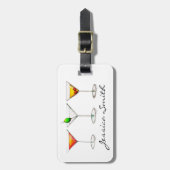 カクテルグラス混合ドリンクマルティニコスモマンハッタン ラゲッジタグ (正面縦)