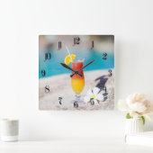 カクテルグラス スクエア壁時計 (ホーム)