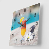 カクテルグラス スクエア壁時計 (傾斜)