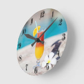 カクテルグラス ラウンド壁時計 (傾斜)