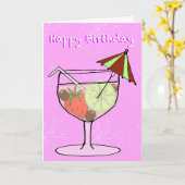 カクテルグリーティングカード カード (黄色い花)