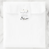 カクテルケーキバルーン金ゴールドブラック差出人住所 ラウンドシール (バッグ)