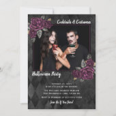 カクテルコスチュームゴシックバラフォトハロウィーン 招待状 (正面)