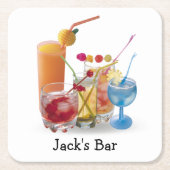 カクテルコレクションバー スクエアペーパーコースター (正面)