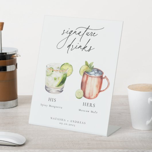 カクテルコンテンポラリーのシグネチャードリンク 台座サイン (インサイチュ)