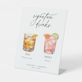 カクテルコンテンポラリーのシグネチャードリンク 台座サイン