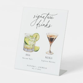 カクテルコンテンポラリーのシグネチャードリンク 台座サイン