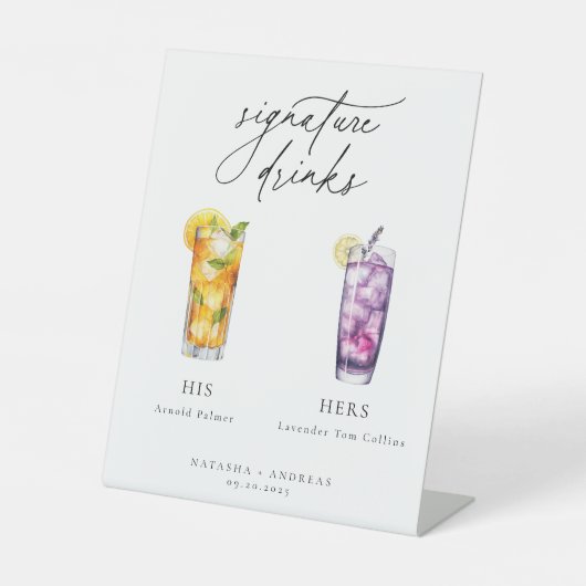 カクテルコンテンポラリーのシグネチャードリンク 台座サイン (正面)