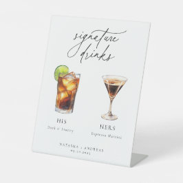 カクテルコンテンポラリーのシグネチャードリンク 台座サイン