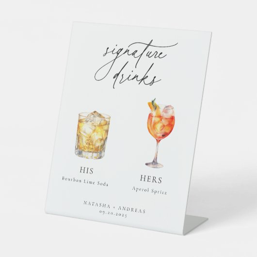 カクテルコンテンポラリーのシグネチャードリンク 台座サイン (正面)