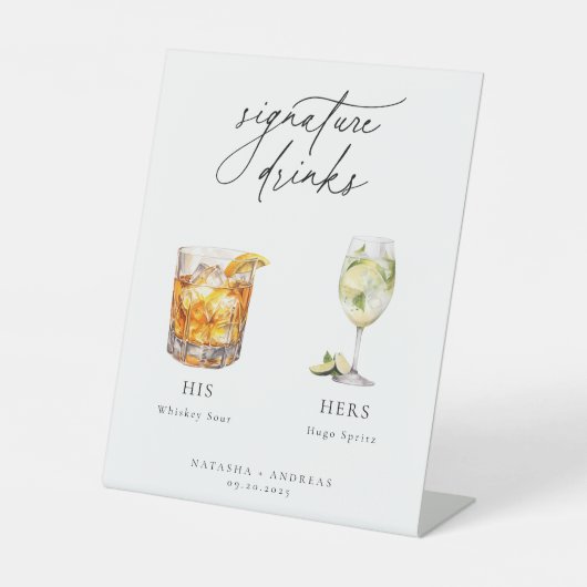 カクテルコンテンポラリーのシグネチャードリンク 台座サイン (正面)