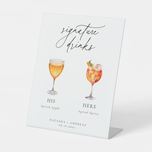 カクテルコンテンポラリーのシグネチャードリンク 台座サイン (正面)
