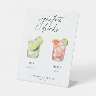 カクテルコンテンポラリーのシグネチャードリンク 台座サイン