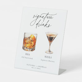 カクテルコンテンポラリーのシグネチャードリンク 台座サイン