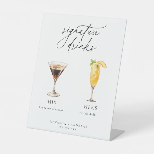 カクテルコンテンポラリーのシグネチャードリンク 台座サイン (正面)