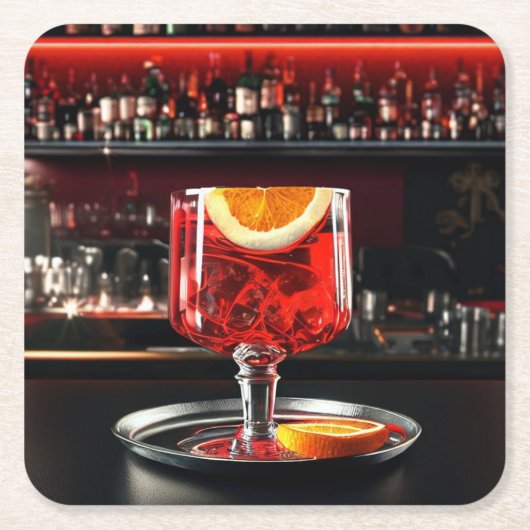 カクテルコースター02 スクエアペーパーコースター (正面)