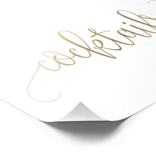 カクテルサインあなたのサイズを選択 – フェイク金ゴールド フォトプリント (角)