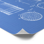 カクテルシェーカー1934特許アートブループリント ポスター (角)