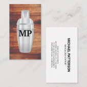 カクテルシェーカー | 木製板 名刺 (正面/裏面)