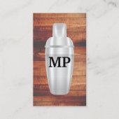 カクテルシェーカー | 木製板 名刺 (正面)