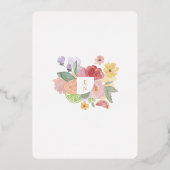 カクテルシッ結婚ツの水彩フローラ楽園 箔招待状 (裏面)