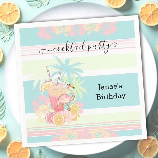カクテルシトラスサマープールパーティービーチトロピカル スタンダードカクテルナプキン