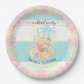 カクテルシトラスサマープールパーティービーチトロピカル ペーパープレート (正面)