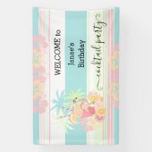 カクテルシトラスサマープールパーティービーチトロピカル 横断幕 (縦)