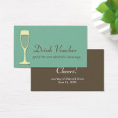 カクテルシャンパングラスイベントグリーンドリンクチケット (デスク)